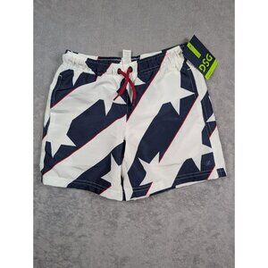 DSG Rec Shorts Youth Boy Size XS 6-7 Blue Lined Stars Athletic Sports Casual